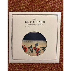 NWT sezane scarf square le foulard blue red floral strip